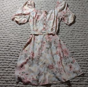 Floral puff sleeve dress